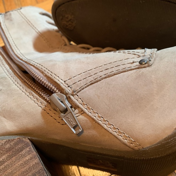 Genuine Leather Aldo Light Tan High Heel Lace Up Boots Ankle Booties Vintage - Picture 8 of 12